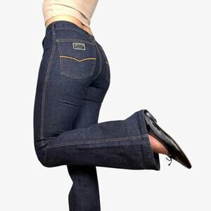 Dark wash flare jeans vintage by Lois - fits 24-25" waist (see measurements)